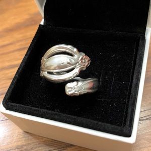 Vintage hobo style sterling silver spoon ring